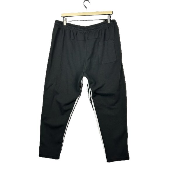 Adidas Must Haves 3-Stripes Sweatpants Mens 2XL‎ Black Tapered Drawstring - Picture 2 of 16